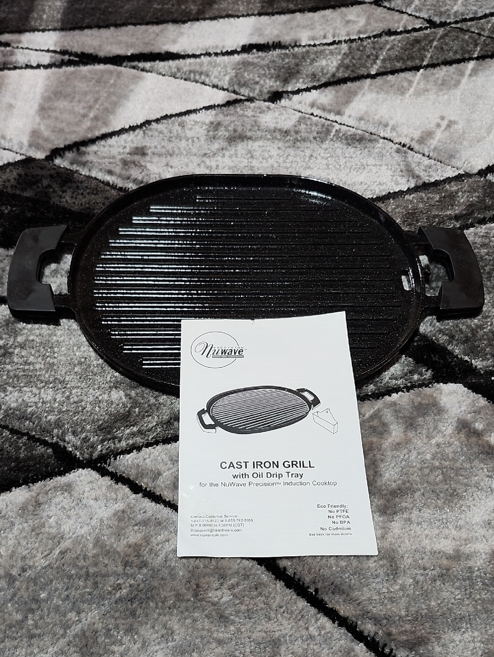 NUWAVE PRECISION INDUCTION CAST IRON GRILL #32021 NON-STICK